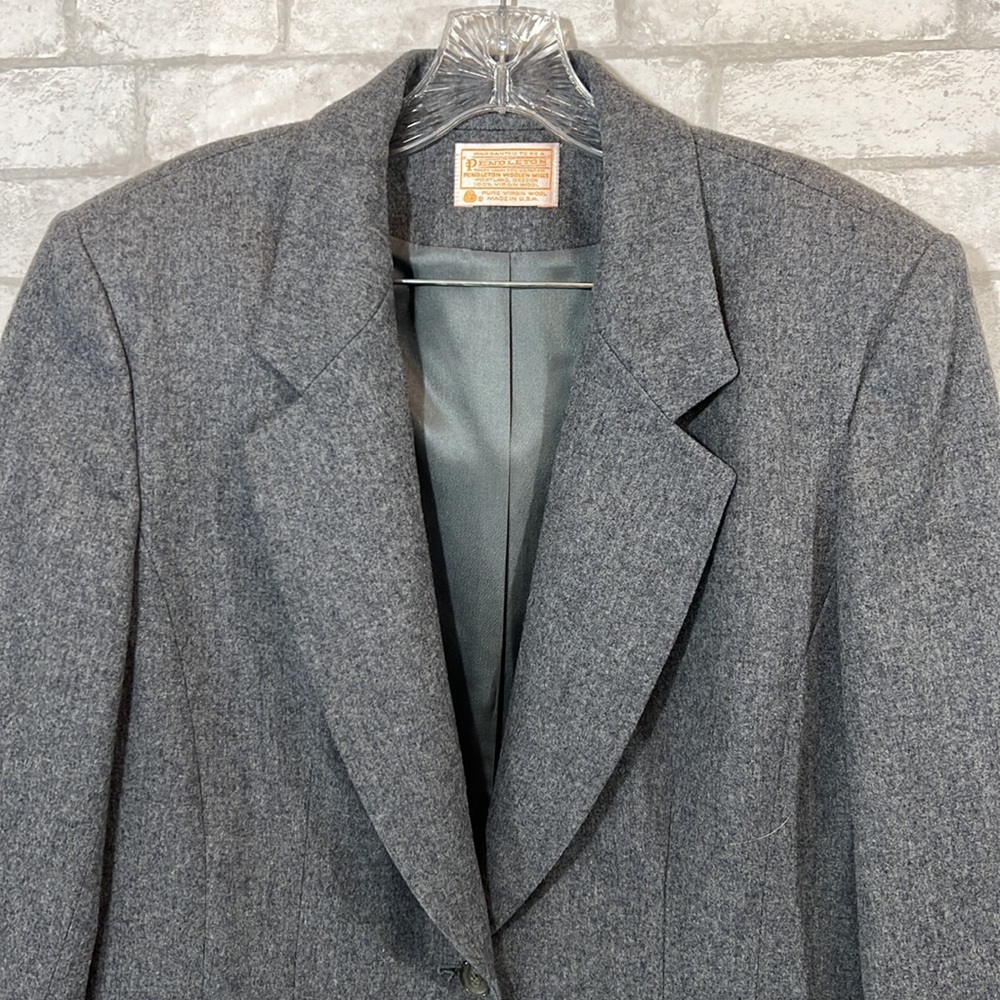 Pendleton 100% Virgin Wool Blazer Jacket Size 12 - image 2